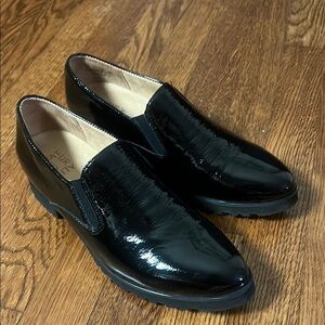 Naturalizer Geraldine Womens Black Patent Leather Flat Loafers Size 10